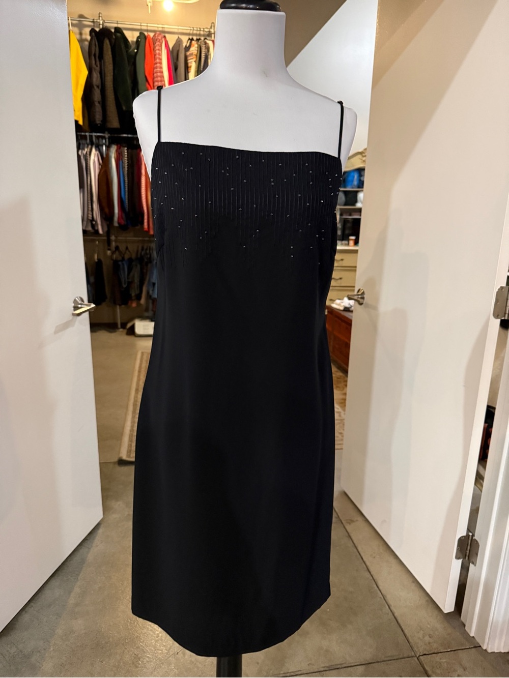 The Limited Black Beaded Slip Dress